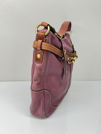 【現状渡し品】【レディース】 COACH コーチ HAMPTON BOHO SATCHEL 12460 ハンプトン ボホ サッチェル カバン ショルダーバッグ 180-260815-kk-26-hon カラー：パープル 万代Net店