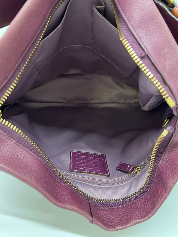【現状渡し品】【レディース】 COACH コーチ HAMPTON BOHO SATCHEL 12460 ハンプトン ボホ サッチェル カバン ショルダーバッグ 180-260815-kk-26-hon カラー：パープル 万代Net店