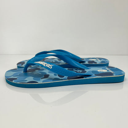 【中古品】【メンズ】 A BATHING APE アベイシングエイプ × Havaianas ハワイアナス 別注 コラボ 21SS HAVAIANAS TOP BAPE ハワイアナス トップ ベイプ 靴 ビーチサンダル 165-260807-kk-07-hon カラー：TURQUOISE 万代Net店