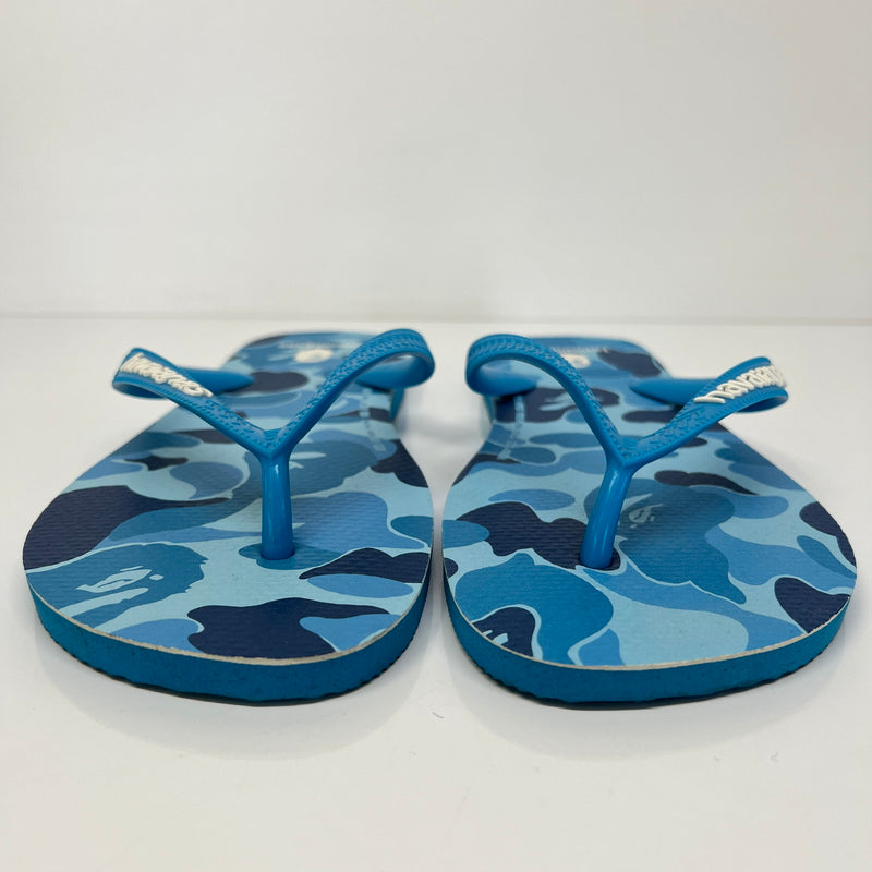 【中古品】【メンズ】 A BATHING APE アベイシングエイプ × Havaianas ハワイアナス 別注 コラボ 21SS HAVAIANAS TOP BAPE ハワイアナス トップ ベイプ 靴 ビーチサンダル 165-260807-kk-07-hon カラー：TURQUOISE 万代Net店