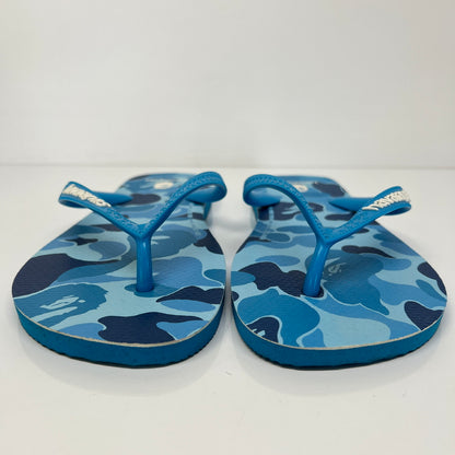 【中古品】【メンズ】 A BATHING APE アベイシングエイプ × Havaianas ハワイアナス 別注 コラボ 21SS HAVAIANAS TOP BAPE ハワイアナス トップ ベイプ 靴 ビーチサンダル 165-260807-kk-07-hon カラー：TURQUOISE 万代Net店