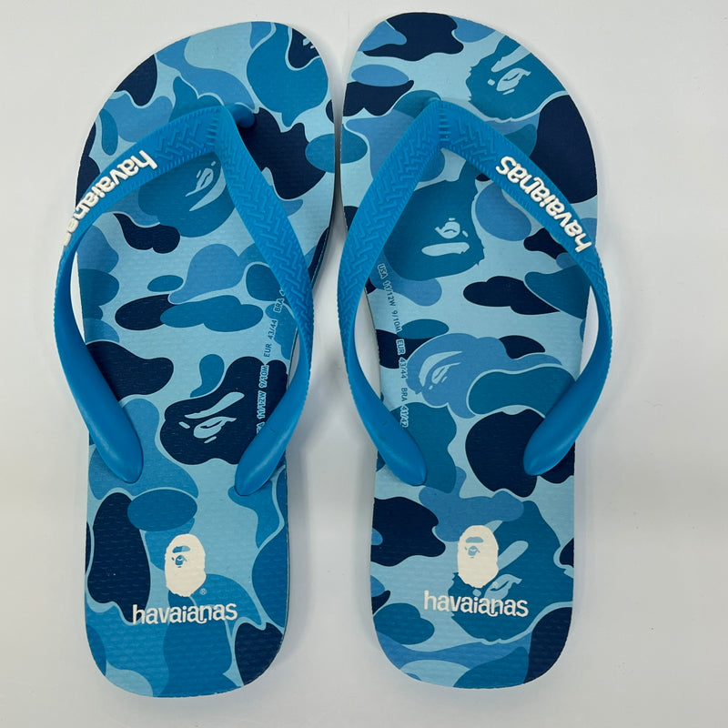 【中古品】【メンズ】 A BATHING APE アベイシングエイプ × Havaianas ハワイアナス 別注 コラボ 21SS HAVAIANAS TOP BAPE ハワイアナス トップ ベイプ 靴 ビーチサンダル 165-260807-kk-07-hon カラー：TURQUOISE 万代Net店