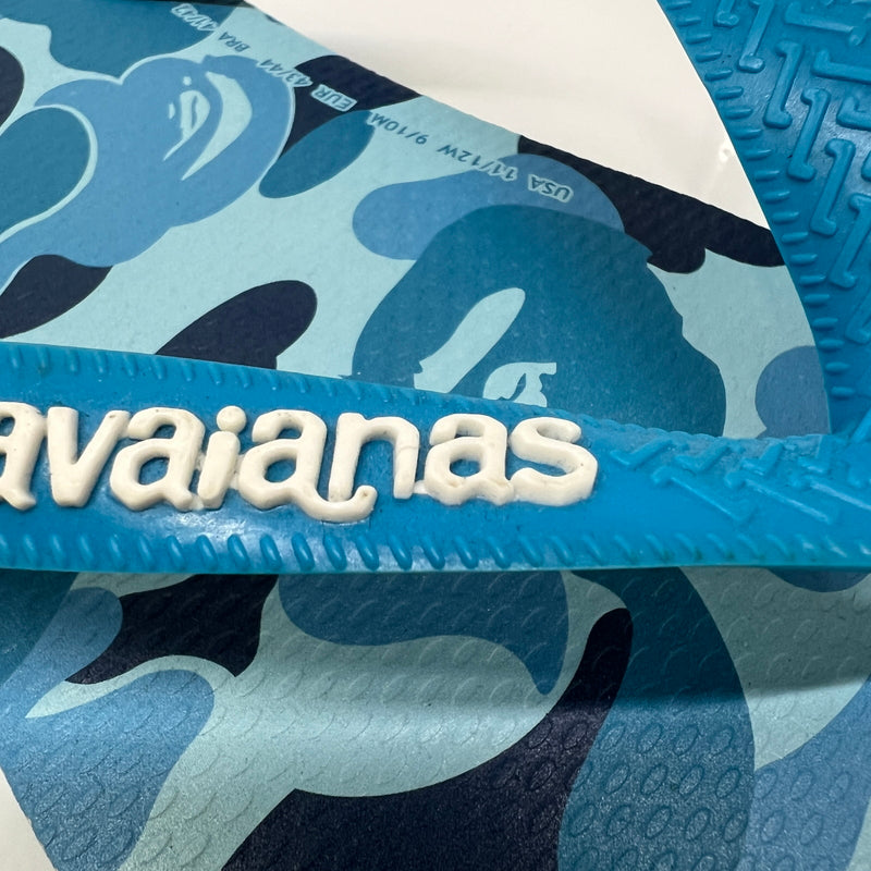 【中古品】【メンズ】 A BATHING APE アベイシングエイプ × Havaianas ハワイアナス 別注 コラボ 21SS HAVAIANAS TOP BAPE ハワイアナス トップ ベイプ 靴 ビーチサンダル 165-260807-kk-07-hon カラー：TURQUOISE 万代Net店