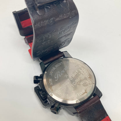 【中古品】【メンズ】 Roen ロエン × Angel Clover エンジェルクローバー 別注 コラボ WRIST WATCH TC48ROYZ リストウォッチ クォーツ 腕時計 197-260804-kk-02-hon カラー：ブラック 万代Net店