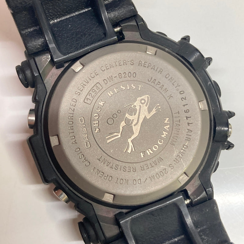 【現状渡し品】【メンズ】 CASIO カシオ G-SHOCK FROGMAN MASTER OF G-SEA DW-8200Z-1T MEN IN BLACK ジーショック フロッグマン メンインブラック クォーツ 腕時計 196-260804-kk-12-hon カラー：ブラック 万代Net店