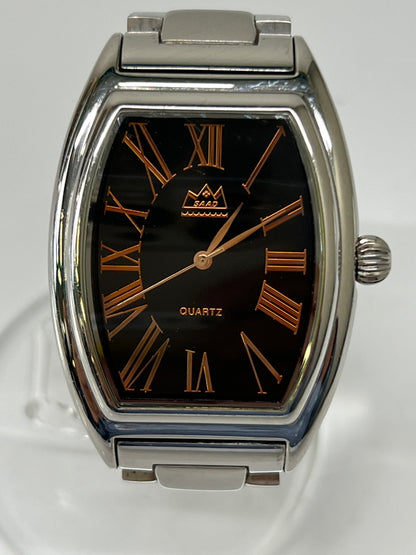 【中古品】【メンズ/レディース】 SAAD サード 天然石 オニキス文字盤 QUARTZ WRIST WATCH クォーツ 腕時計 197-260704-kk-07-hon カラー：シルバー 万代Net店