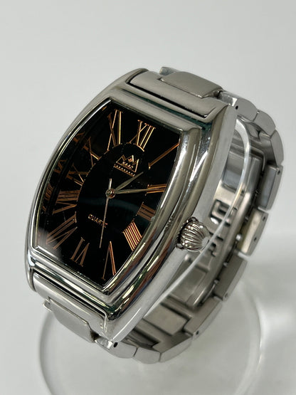 【中古品】【メンズ/レディース】 SAAD サード 天然石 オニキス文字盤 QUARTZ WRIST WATCH クォーツ 腕時計 197-260704-kk-07-hon カラー：シルバー 万代Net店