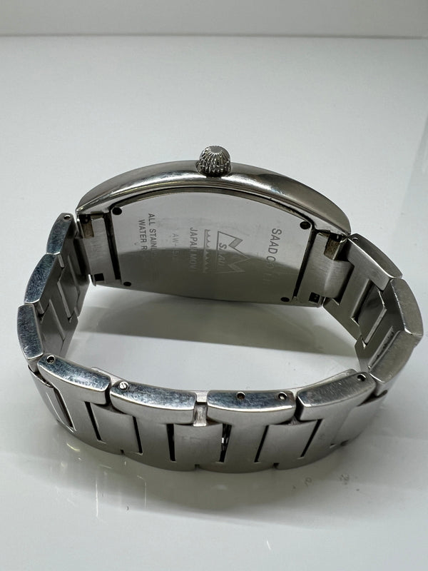 【中古品】【メンズ/レディース】 SAAD サード 天然石 オニキス文字盤 QUARTZ WRIST WATCH クォーツ 腕時計 197-260704-kk-07-hon カラー：シルバー 万代Net店