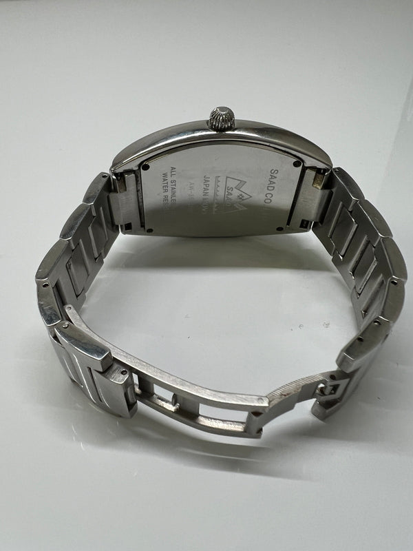【中古品】【メンズ/レディース】 SAAD サード 天然石 オニキス文字盤 QUARTZ WRIST WATCH クォーツ 腕時計 197-260704-kk-07-hon カラー：シルバー 万代Net店