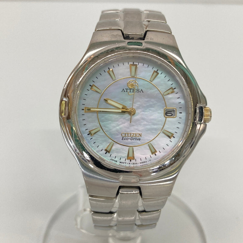 【中古品】【メンズ】 CITIZEN シチズン ATTESA Eco-Drive E110-K17951 GN-4W-S アテッサ エコドライブ ソーラークォーツ マザー・オブ・パール 腕時計 198-260804-kk-16-hon カラー：シルバー 万代Net店