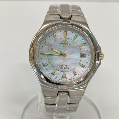 【中古品】【メンズ】 CITIZEN シチズン ATTESA Eco-Drive E110-K17951 GN-4W-S アテッサ エコドライブ ソーラークォーツ マザー・オブ・パール 腕時計 198-260804-kk-16-hon カラー：シルバー 万代Net店