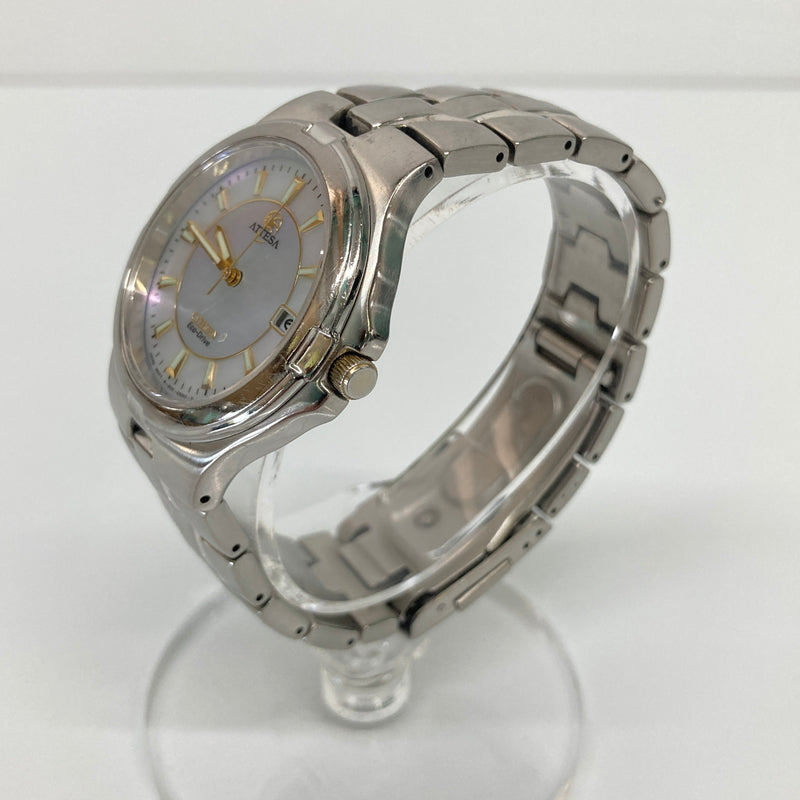 【中古品】【メンズ】 CITIZEN シチズン ATTESA Eco-Drive E110-K17951 GN-4W-S アテッサ エコドライブ ソーラークォーツ マザー・オブ・パール 腕時計 198-260804-kk-16-hon カラー：シルバー 万代Net店