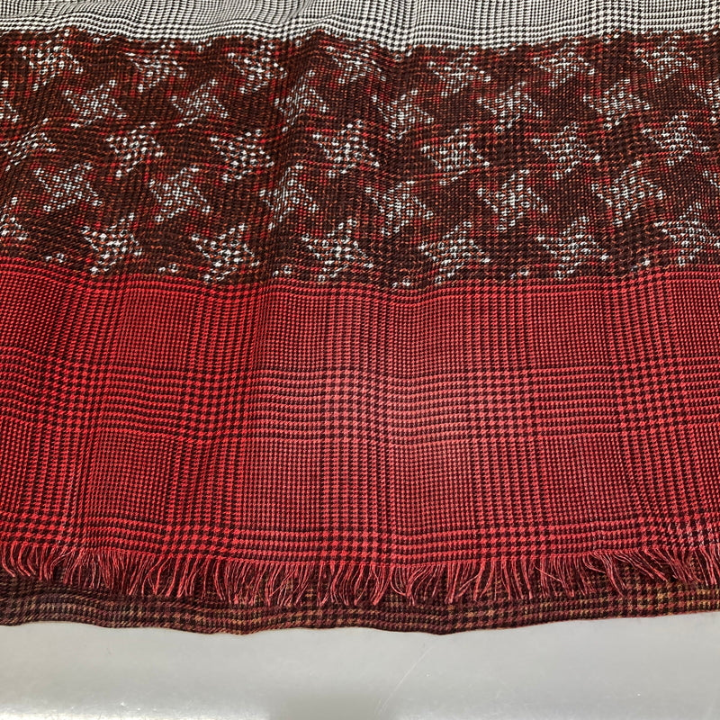 【中古品】【レディース】 GUCCI グッチ プリンス・オブ・ウェールズ プリント モダールストール 服飾雑貨 183-260804-kk-41-hon カラー：レッド 万代Net店