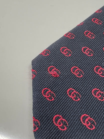 【中古品】【メンズ】 GUCCI グッチ GG LOGO SILK TIE 444421・4E002 GGロゴ シルクタイ ネクタイ 服飾雑貨 スーツ用小物 183-260727-kk-05-hon カラー：NAVY 万代Net店