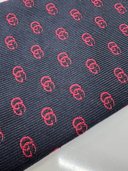 【中古品】【メンズ】 GUCCI グッチ GG LOGO SILK TIE 444421・4E002 GGロゴ シルクタイ ネクタイ 服飾雑貨 スーツ用小物 183-260727-kk-05-hon カラー：NAVY 万代Net店