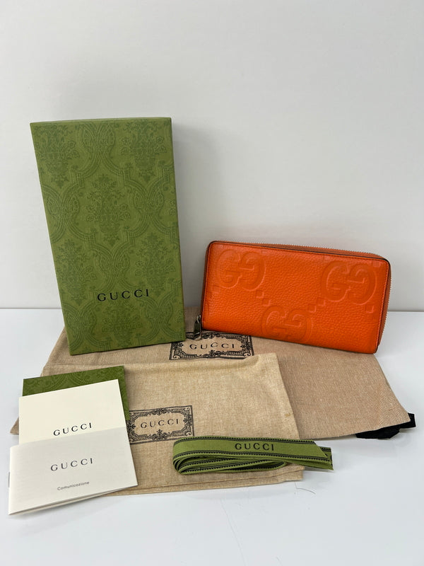 【中古品】【メンズ】 GUCCI グッチ ジャンボGG ジップアラウンドウォレット 739484・2149 長財布 ロングウォレット 181-260727-kk-04-hon カラー：ORANGE 万代Net店