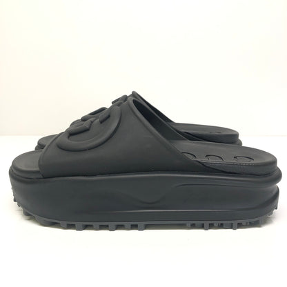 【中古品】【レディース】 GUCCI グッチ INTERLOCKING G SLIDES 692845 JF000 1000 インターロッキングG スライド サンダル 靴 183-260807-kk-13-hon サイズ：36 カラー：BLACK 万代Net店