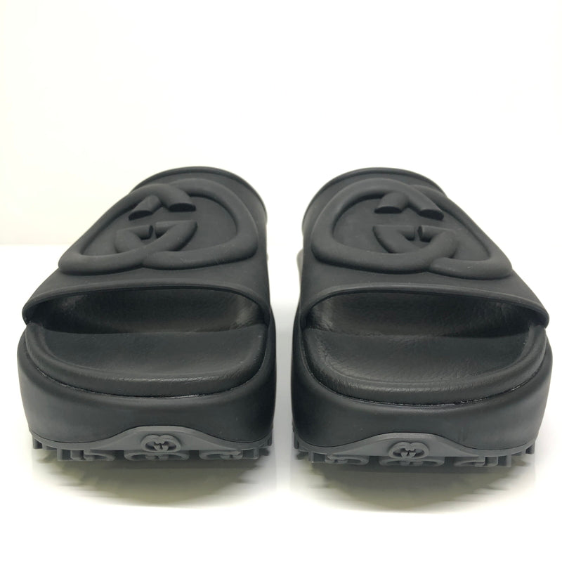 【中古品】【レディース】 GUCCI グッチ INTERLOCKING G SLIDES 692845 JF000 1000 インターロッキングG スライド サンダル 靴 183-260807-kk-13-hon サイズ：36 カラー：BLACK 万代Net店