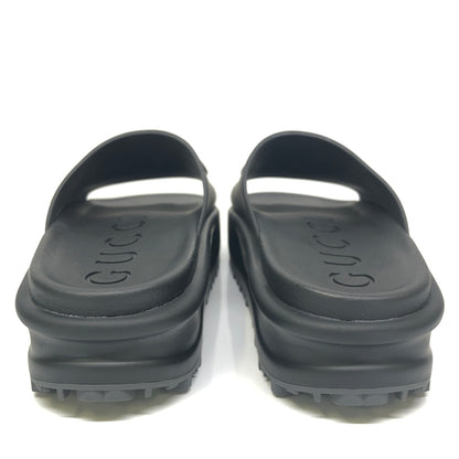 【中古品】【レディース】 GUCCI グッチ INTERLOCKING G SLIDES 692845 JF000 1000 インターロッキングG スライド サンダル 靴 183-260807-kk-13-hon サイズ：36 カラー：BLACK 万代Net店