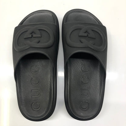 【中古品】【レディース】 GUCCI グッチ INTERLOCKING G SLIDES 692845 JF000 1000 インターロッキングG スライド サンダル 靴 183-260807-kk-13-hon サイズ：36 カラー：BLACK 万代Net店