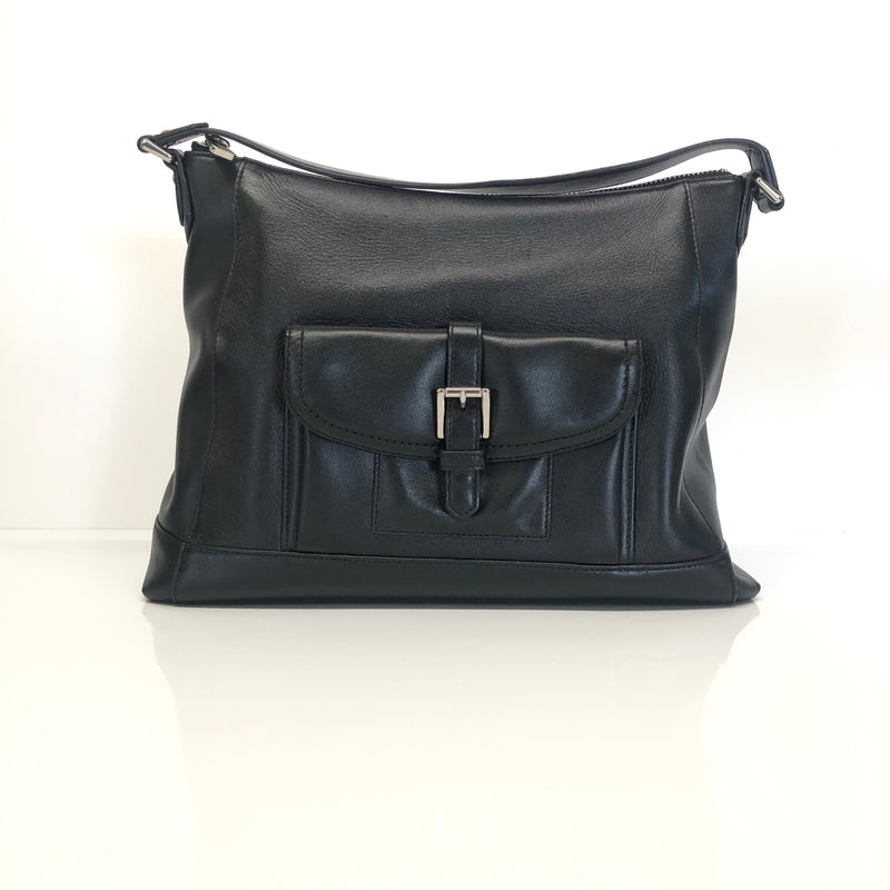 【中古品】【レディース】 COACH コーチ CHARLIE LEATHER HOBO F29881 チャーリー レザーホーボー カバン ショルダーバッグ 180-260808-kk-07-hon カラー：ブラック 万代Net店