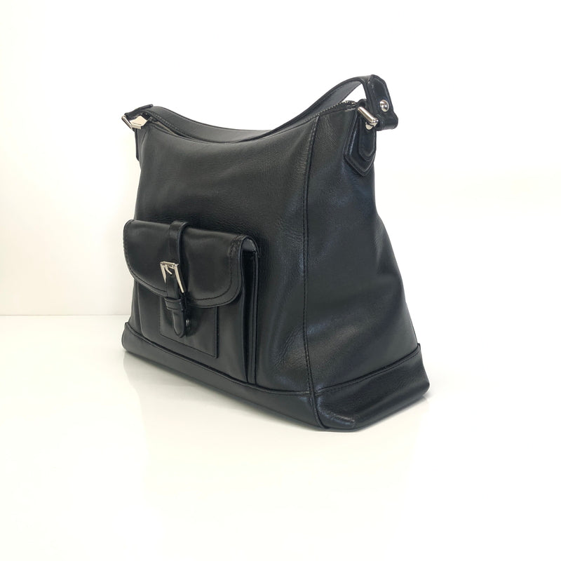 【中古品】【レディース】 COACH コーチ CHARLIE LEATHER HOBO F29881 チャーリー レザーホーボー カバン ショルダーバッグ 180-260808-kk-07-hon カラー：ブラック 万代Net店
