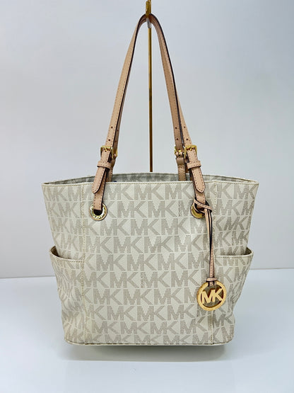 【中古品】【レディース】 MICHAEL KORS マイケルコース JET SET ITEM EW SIGNATURE TOTE 30S11TTT4B ジェットセット アイテム シグネチャー トートバッグ カバン 180-260815-kk-25-hon カラー：VANILLA 万代Net店
