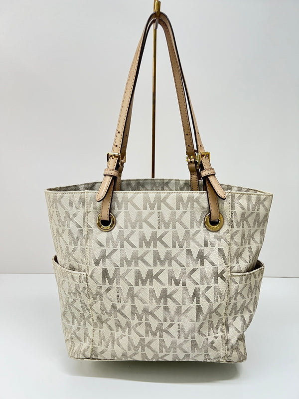 【中古品】【レディース】 MICHAEL KORS マイケルコース JET SET ITEM EW SIGNATURE TOTE 30S11TTT4B ジェットセット アイテム シグネチャー トートバッグ カバン 180-260815-kk-25-hon カラー：VANILLA 万代Net店