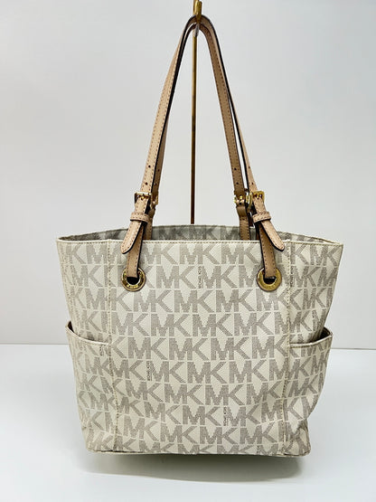 【中古品】【レディース】 MICHAEL KORS マイケルコース JET SET ITEM EW SIGNATURE TOTE 30S11TTT4B ジェットセット アイテム シグネチャー トートバッグ カバン 180-260815-kk-25-hon カラー：VANILLA 万代Net店