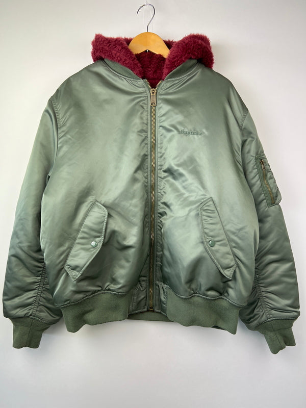 【中古品】【メンズ】 Supreme シュプリーム 22AW FAUX FUR REVERSIBLE MA-1 フェイクファー リバーシブル MA-1 フライトジャケット アウター 149-260801-kk-14-hon サイズ：XL カラー：KHAKI 万代Net店