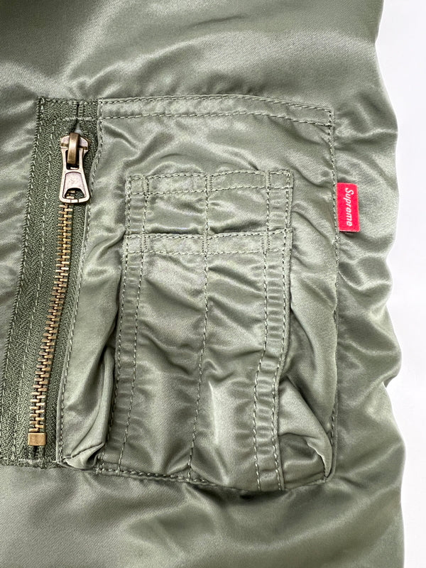 【中古品】【メンズ】 Supreme シュプリーム 22AW FAUX FUR REVERSIBLE MA-1 フェイクファー リバーシブル MA-1 フライトジャケット アウター 149-260801-kk-14-hon サイズ：XL カラー：KHAKI 万代Net店