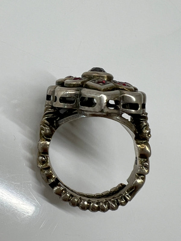 【中古品】【レディース】 GUCCI グッチ FLOUR STONE RING フラワー ストーンリング アクセサリー 指輪 183-260727-kk-06-hon サイズ：10 カラー：シルバー 万代Net店