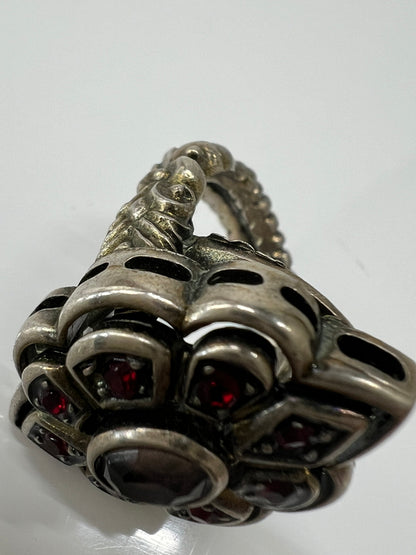 【中古品】【レディース】 GUCCI グッチ FLOUR STONE RING フラワー ストーンリング アクセサリー 指輪 183-260727-kk-06-hon サイズ：10 カラー：シルバー 万代Net店