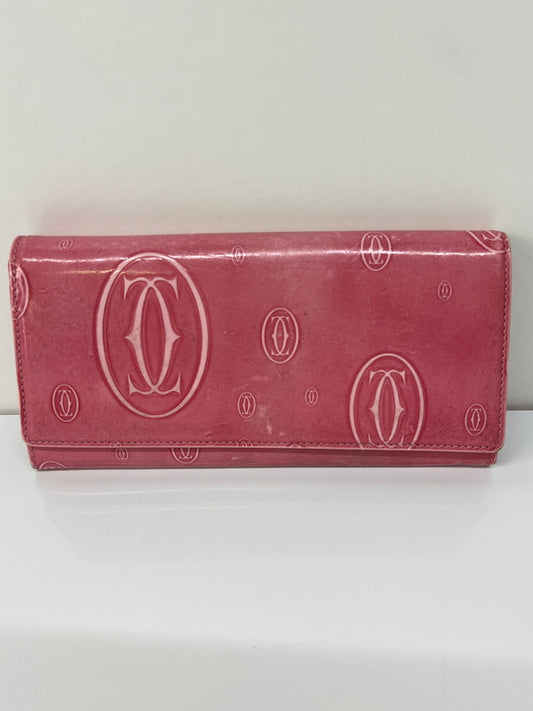 【中古品】【レディース】 Cartier カルティエ HAPPY BIRTH DAY LONG WALLET ハッピーバースデイ ロングウォレット 長財布 服飾雑貨 201-260801-kk-35-hon カラー：ピンク系 万代Net店