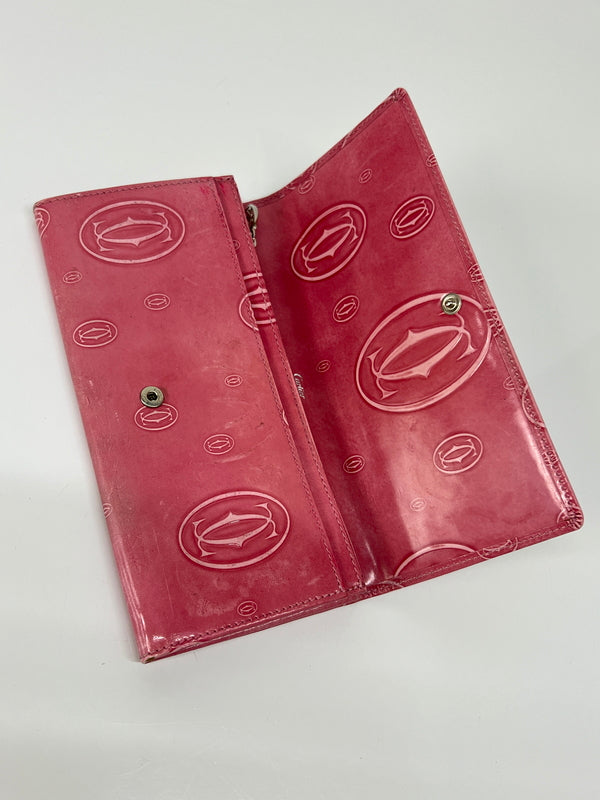 【中古品】【レディース】 Cartier カルティエ HAPPY BIRTH DAY LONG WALLET ハッピーバースデイ ロングウォレット 長財布 服飾雑貨 201-260801-kk-35-hon カラー：ピンク系 万代Net店