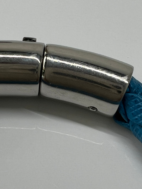 【中古品】【レディース】 PRADA プラダ ブレスレット フラワー サフィアーノ 1IB144 アクセサリー 編み込み 182-260727-kk-08-hon カラー：BLUE 万代Net店