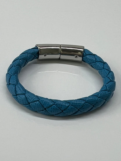 【中古品】【レディース】 PRADA プラダ ブレスレット フラワー サフィアーノ 1IB144 アクセサリー 編み込み 182-260727-kk-08-hon カラー：BLUE 万代Net店