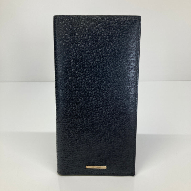 【中古品】【メンズ】 Salvatore Ferragamo サルヴァトーレ・フェラガモ LEATHER LONG WALLET レザー ロングウォレット 二つ折り長財布 181-260804-kk-29-hon カラー：ブラック 万代Net店