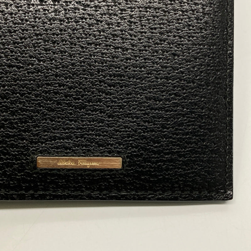 【中古品】【メンズ】 Salvatore Ferragamo サルヴァトーレ・フェラガモ LEATHER LONG WALLET レザー ロングウォレット 二つ折り長財布 181-260804-kk-29-hon カラー：ブラック 万代Net店