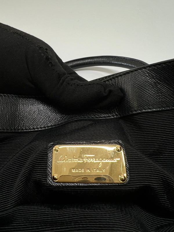 【中古品】【レディース】 Salvatore Ferragamo サルヴァトーレフェラガモ ガンチーニ 2WAY ハンドバッグ AB-21E163 カバン 180-260704-kk-14-hon カラー：BLACK 万代Net店