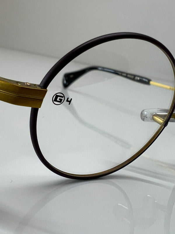 【中古品】【メンズ】 G4 old&new ジーフォーオールドアンドニュー 一山メガネ SC1668 アイウェア アクセサリー 眼鏡 203-260704-kk-11-hon サイズ：43ロ22 カラー：パープル/ゴールド 万代Net店