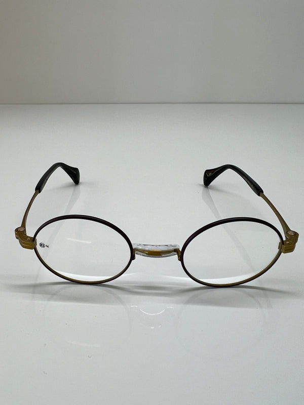 【中古品】【メンズ】 G4 old&new ジーフォーオールドアンドニュー 一山メガネ SC1668 アイウェア アクセサリー 眼鏡 203-260704-kk-11-hon サイズ：43ロ22 カラー：パープル/ゴールド 万代Net店