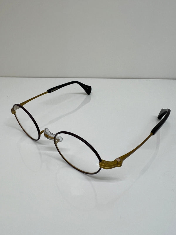 【中古品】【メンズ】 G4 old&new ジーフォーオールドアンドニュー 一山メガネ SC1668 アイウェア アクセサリー 眼鏡 203-260704-kk-11-hon サイズ：43ロ22 カラー：パープル/ゴールド 万代Net店