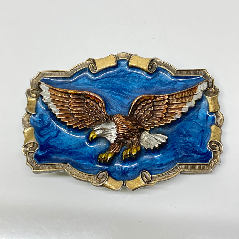 【中古品】【メンズ】 THE GREAT AMERICAN BUCKLE CO. ザ グレート アメリカン バックル カンパニー 80's ENAMEL EAGLE BUCKLE VINTAGE 80年代 エナメル イーグルバックル 服飾雑貨 ヴィンテージ 192-260804-kk-39-hon カラー：シルバー/ブルー 万代Net店