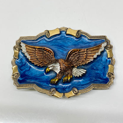 【中古品】【メンズ】 THE GREAT AMERICAN BUCKLE CO. ザ グレート アメリカン バックル カンパニー 80's ENAMEL EAGLE BUCKLE VINTAGE 80年代 エナメル イーグルバックル 服飾雑貨 ヴィンテージ 192-260804-kk-39-hon カラー：シルバー/ブルー 万代Net店