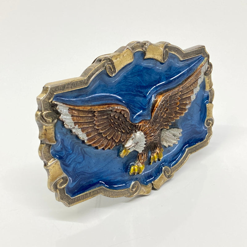 【中古品】【メンズ】 THE GREAT AMERICAN BUCKLE CO. ザ グレート アメリカン バックル カンパニー 80's ENAMEL EAGLE BUCKLE VINTAGE 80年代 エナメル イーグルバックル 服飾雑貨 ヴィンテージ 192-260804-kk-39-hon カラー：シルバー/ブルー 万代Net店