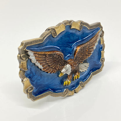 【中古品】【メンズ】 THE GREAT AMERICAN BUCKLE CO. ザ グレート アメリカン バックル カンパニー 80's ENAMEL EAGLE BUCKLE VINTAGE 80年代 エナメル イーグルバックル 服飾雑貨 ヴィンテージ 192-260804-kk-39-hon カラー：シルバー/ブルー 万代Net店