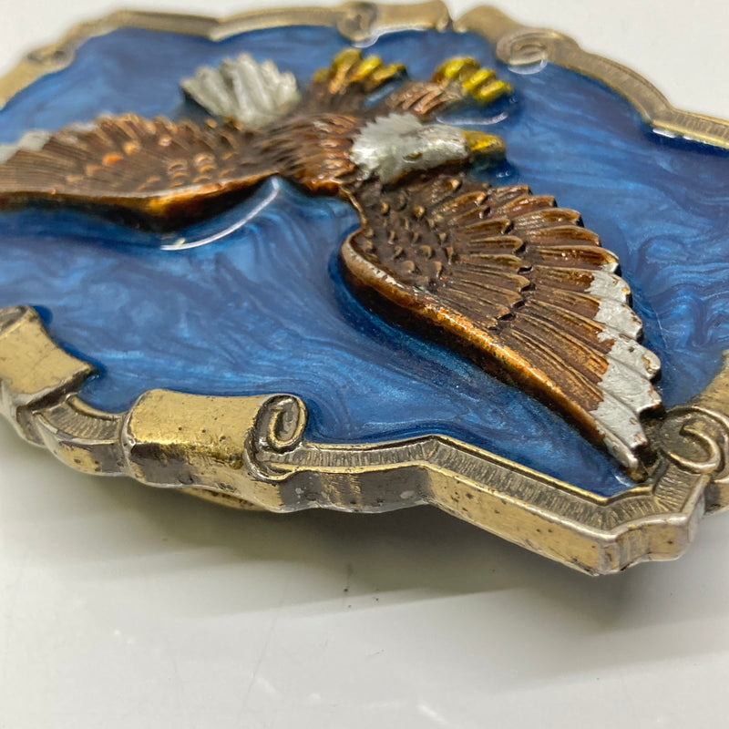 【中古品】【メンズ】 THE GREAT AMERICAN BUCKLE CO. ザ グレート アメリカン バックル カンパニー 80's ENAMEL EAGLE BUCKLE VINTAGE 80年代 エナメル イーグルバックル 服飾雑貨 ヴィンテージ 192-260804-kk-39-hon カラー：シルバー/ブルー 万代Net店