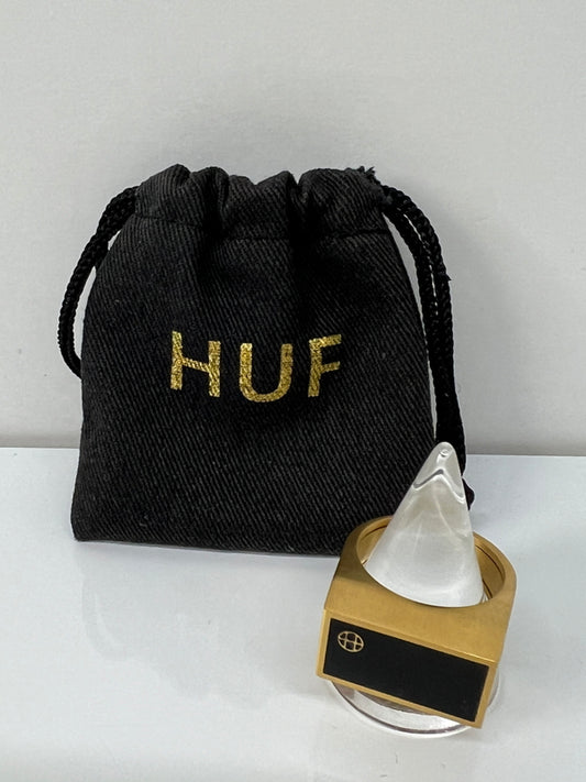 【中古品】【メンズ】 HUF ハフ CIRCLE H STASH RING サークル H スタッシュ リング アクセサリー 指輪 192-260727-kk-13-hon カラー：GOLD 21号 万代Net店