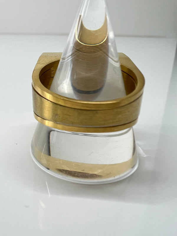 【中古品】【メンズ】 HUF ハフ CIRCLE H STASH RING サークル H スタッシュ リング アクセサリー 指輪 192-260727-kk-13-hon カラー：GOLD 21号 万代Net店